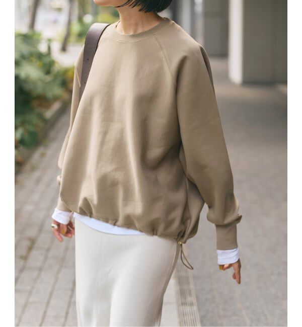 Spick and Span「ダンボールヘムギャザープルオーバー」|Tシャツ・カットソー|ベージュ