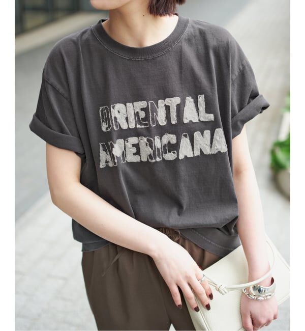 Spick and Span「AUTHEN / オーセン SS OA CLUSH EMBROIDERY T-SHIRT」|Tシャツ・カットソー|ブラック A