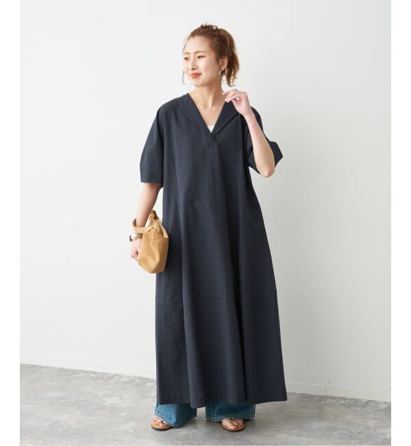 Spick and Span「パフスリーブサッカードレス」|ワンピース|