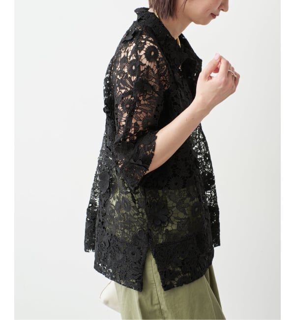 Spick and Span「《一部店舗+WEB限定》LAYAS/レイヤーズ レース半袖シャツ」|シャツ・ブラウス|