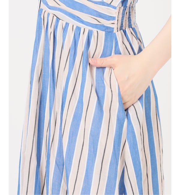 Spick and Span「《WEB限定 / 追加》ne Quittez pas Cotton Voile Stripe Waist Gather Dress」|ワンピース|