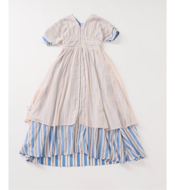 Spick and Span「《WEB限定 / 追加》ne Quittez pas Cotton Voile Stripe Waist Gather Dress」|ワンピース|