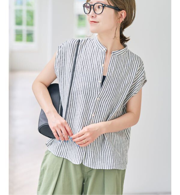 Spick and Span「TICCA / ティッカ リネンフレンチシャツ」|シャツ・ブラウス|ブラック A