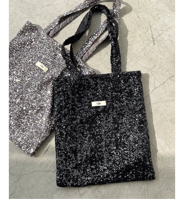 Spick and Span「《WEB限定 / 追加》Uhr / ウーア spangle Tote Bag」|トートバッグ|ブラック