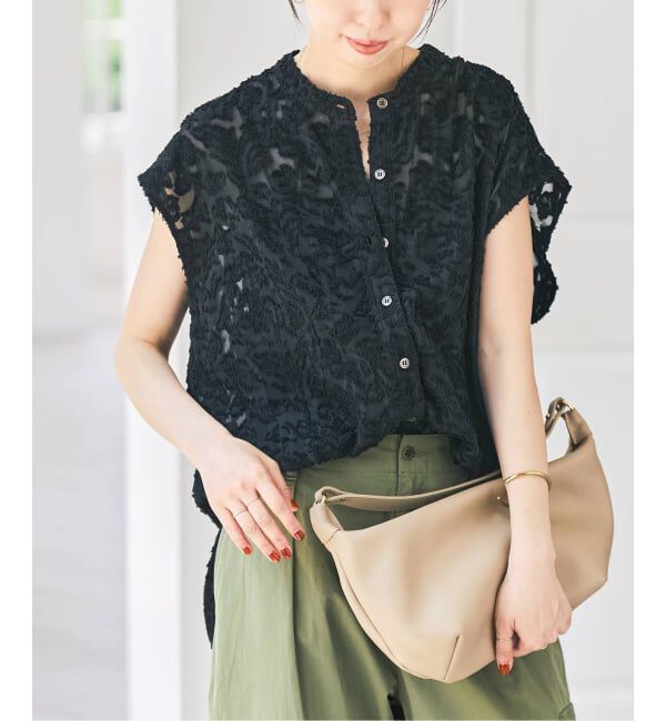 Spick and Span「シアージャガードフレンチシャツ」|シャツ・ブラウス|ブラック
