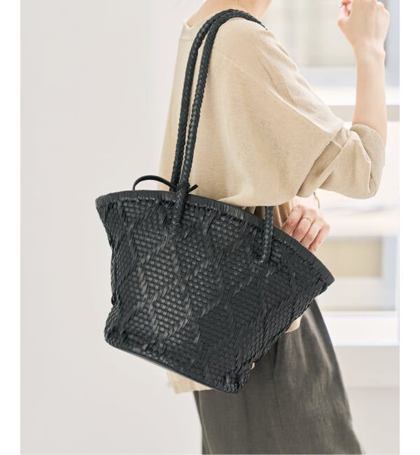 Spick and Span「《追加2》Bagmati/バグマティ レザーメッシュバッグ」|トートバッグ|ブラック