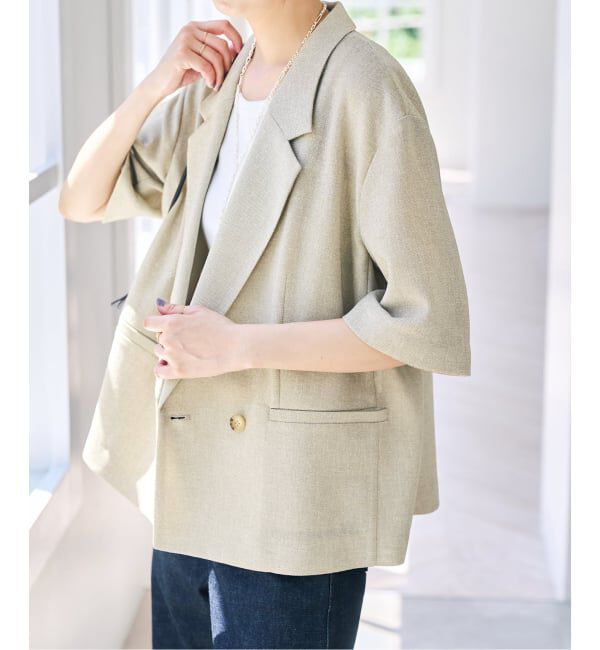 Spick and Span「カラミダブルブレストショートジャケット」|テーラードジャケット|