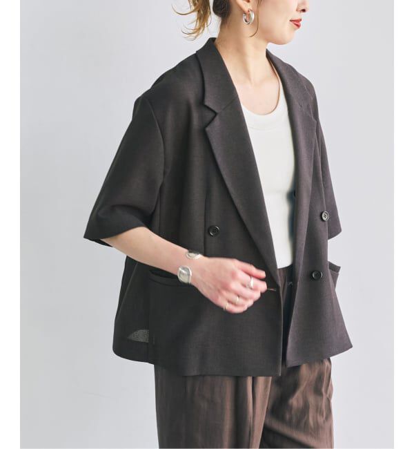 Spick and Span「カラミダブルブレストショートジャケット」|テーラードジャケット|