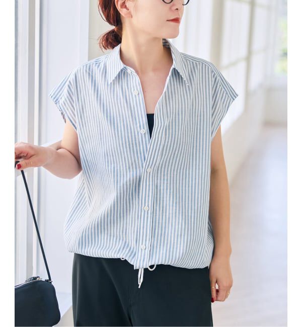 Spick and Span「ストライプフレンチヘムギャザーシャツ」|シャツ・ブラウス|