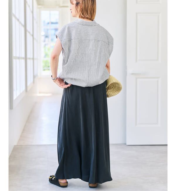 Spick and Span「ストライプフレンチヘムギャザーシャツ」|シャツ・ブラウス|