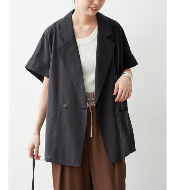 Spick and Span「ライトクロスハーフスリーブジャケット」|テーラードジャケット|