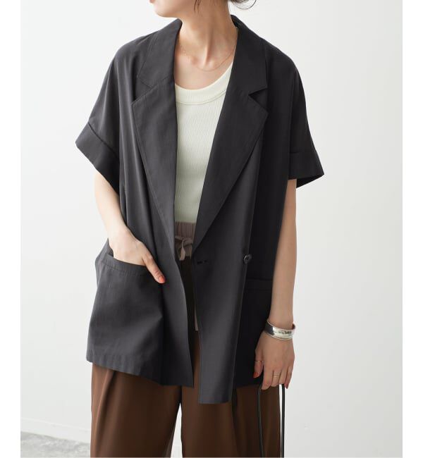 Spick and Span「ライトクロスハーフスリーブジャケット」|テーラードジャケット|