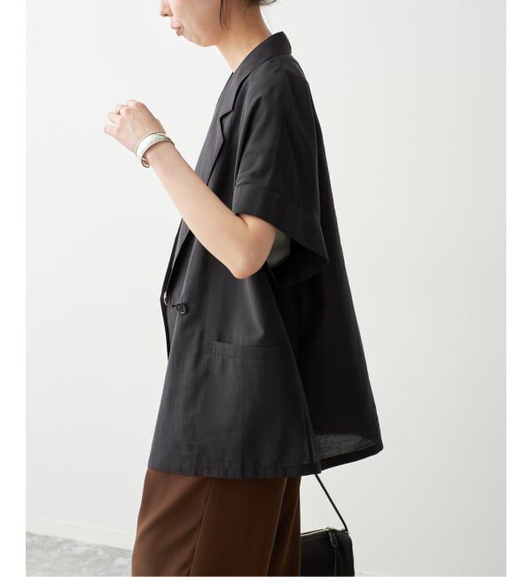 Spick and Span「ライトクロスハーフスリーブジャケット」|テーラードジャケット|