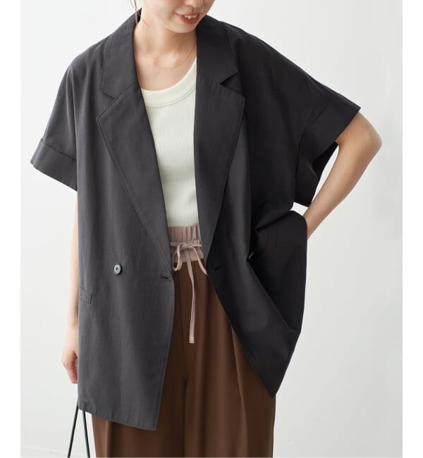 Spick and Span「ライトクロスハーフスリーブジャケット」|テーラードジャケット|