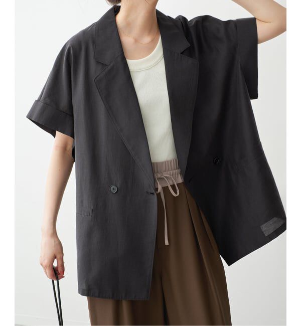 Spick and Span「ライトクロスハーフスリーブジャケット」|テーラードジャケット|