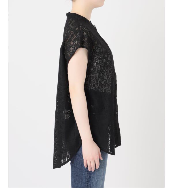 Spick and Span「《WEB限定 / 追加》PEレースフレンチスリーブシャツ」|シャツ・ブラウス|