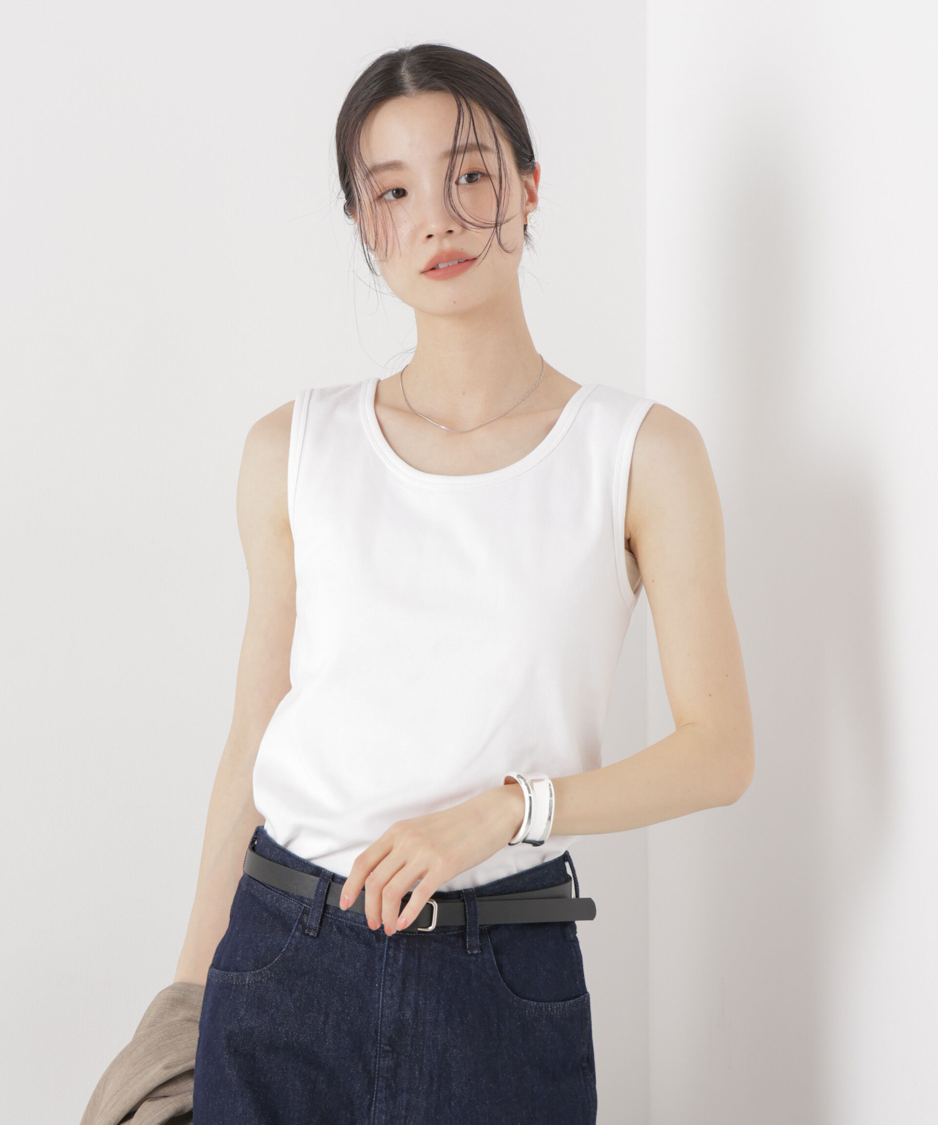 NANO universe「抗菌防臭コットンフライスカットタンクトップ」|Tシャツ・カットソー|