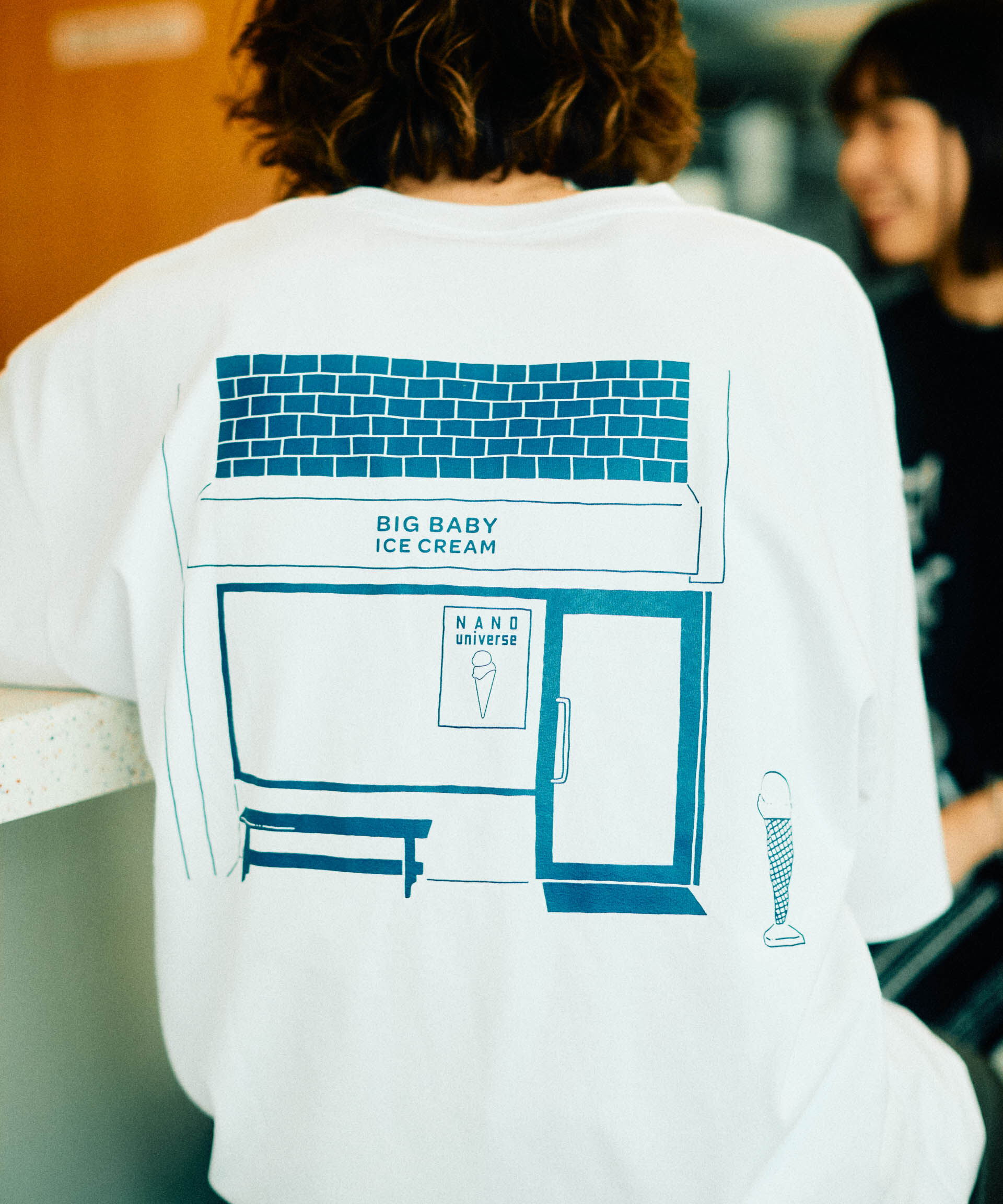 NANO universe「Anti Soaked(R)汗染み防止 BIG BABY ICE CREAM #2」|Tシャツ・カットソー|ホワイト