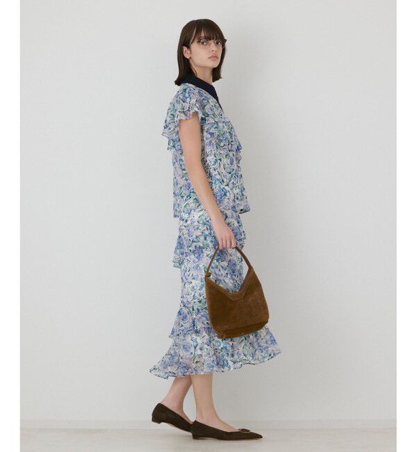 GRACE CONTINENTAL「フラワープリントラッフルフリルブラウス」|シャツ・ブラウス|