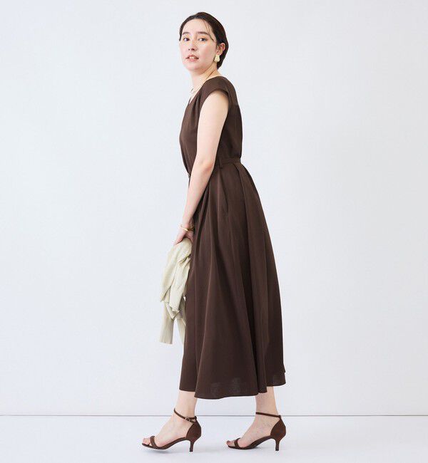 NOLLEY'S「《UVカット》ウォッシャブルVネックギャザーワンピース」|ワンピース|