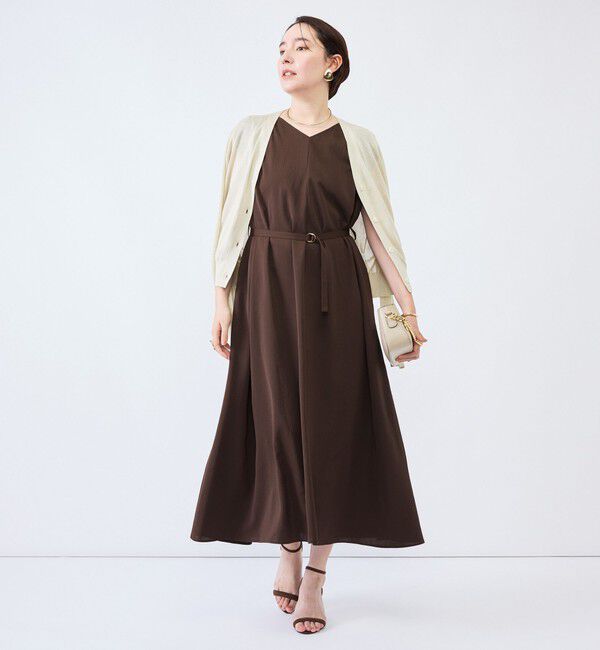 NOLLEY'S「《UVカット》ウォッシャブルVネックギャザーワンピース」|ワンピース|
