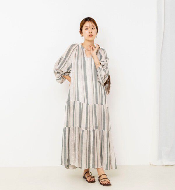 NOLLEY'S「ラメストライプワンピース」|ワンピース|