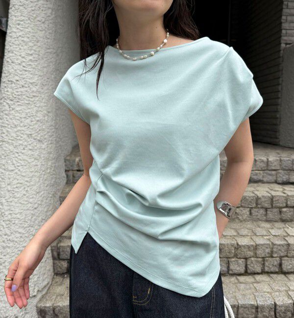 fredy emue「アシメデザインカットソーブラウス」|Tシャツ・カットソー|サックス