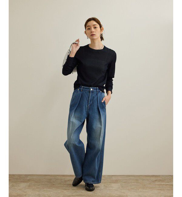 ROPE「【洗える】ドライタッチシアーロングスリーブカットソー」|Tシャツ・カットソー|