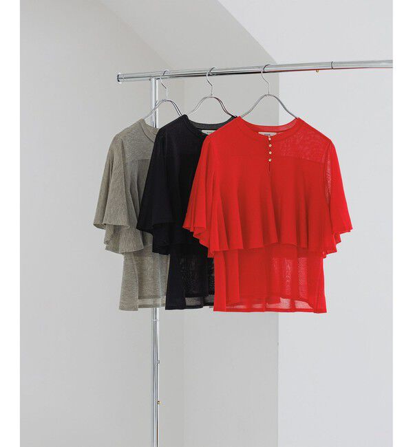 ROPE「LEVITA ティアードフリルニットプルーオーバー/接触冷感・イージーケア」|Tシャツ・カットソー|