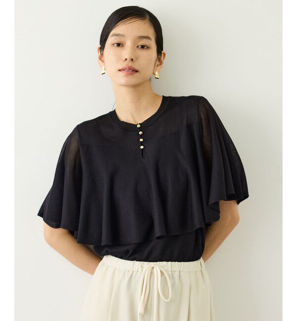 ROPE「LEVITA ティアードフリルニットプルーオーバー/接触冷感・イージーケア」|Tシャツ・カットソー|