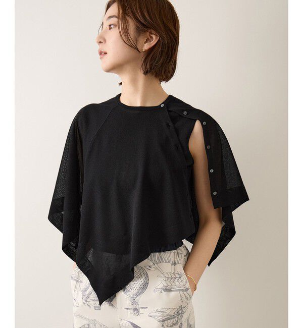 ROPE「LEVITA レイヤードニットプルーオーバー(ケープ&times;タンクトップ)/接触冷感・イージーケア」|Tシャツ・カットソー|