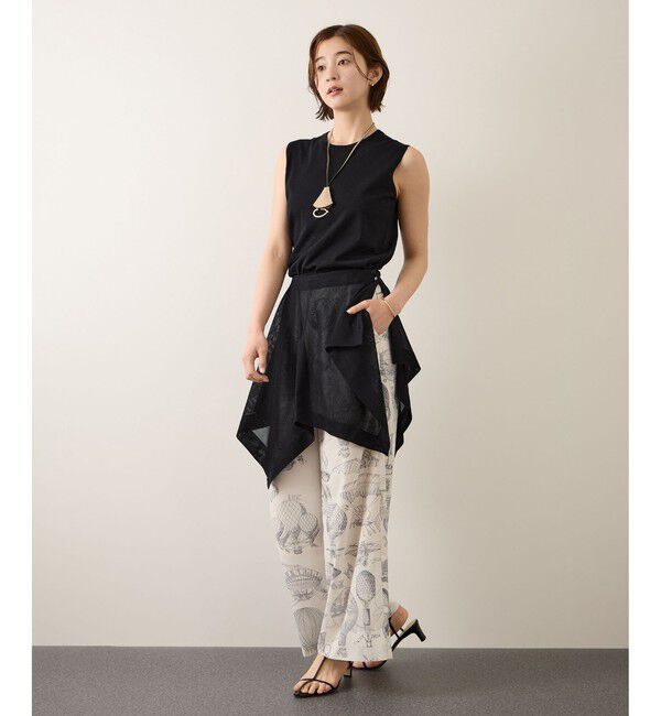 ROPE「LEVITA レイヤードニットプルーオーバー(ケープ&times;タンクトップ)/接触冷感・イージーケア」|Tシャツ・カットソー|