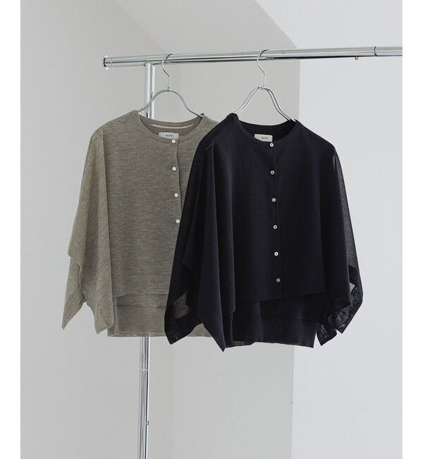 ROPE「LEVITA レイヤードニットプルーオーバー(ケープ&times;タンクトップ)/接触冷感・イージーケア」|Tシャツ・カットソー|