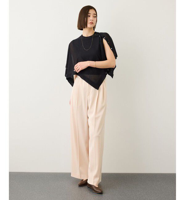 ROPE「LEVITA レイヤードニットプルーオーバー(ケープ&times;タンクトップ)/接触冷感・イージーケア」|Tシャツ・カットソー|