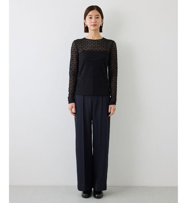 ROPE「【J'aDoRe・ルミネ限定カラー】フラワーレースベーシックカットソー/イージーケア」|Tシャツ・カットソー|