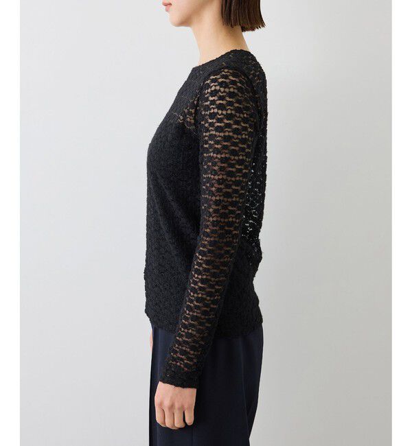 ROPE「【J'aDoRe・ルミネ限定カラー】フラワーレースベーシックカットソー/イージーケア」|Tシャツ・カットソー|