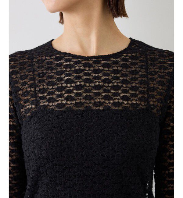 ROPE「【J'aDoRe・ルミネ限定カラー】フラワーレースベーシックカットソー/イージーケア」|Tシャツ・カットソー|
