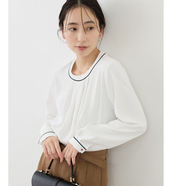 Rope&rsquo;Picnic「【WEB限定サイズ】配色アソートフロントタックブラウス」|シャツ・ブラウス|