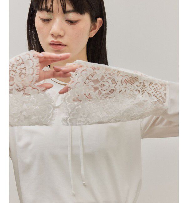 ADAM ET ROPE'「レースカフストップス」|Tシャツ・カットソー|
