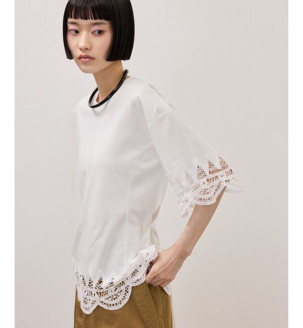 ADAM ET ROPE'「レースコンビT」|Tシャツ・カットソー|