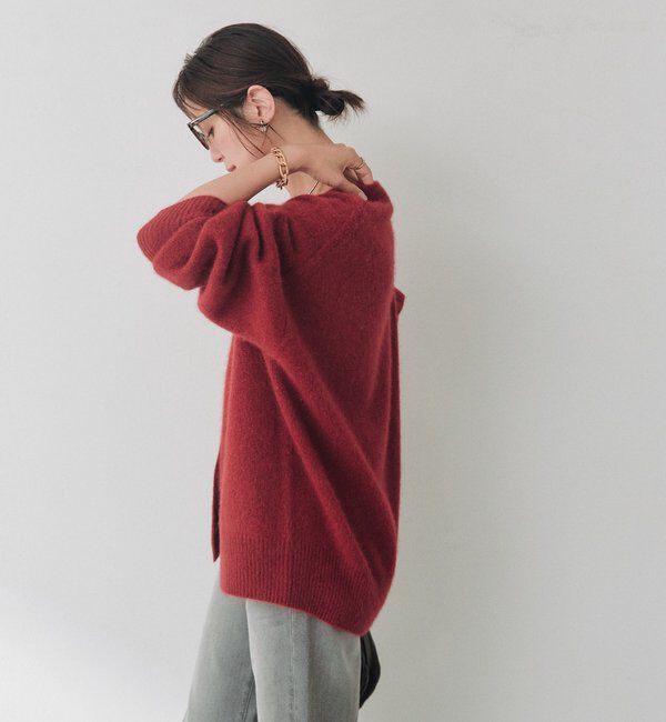  「ヘアリーラメVネックカーデ」|カーディガン|