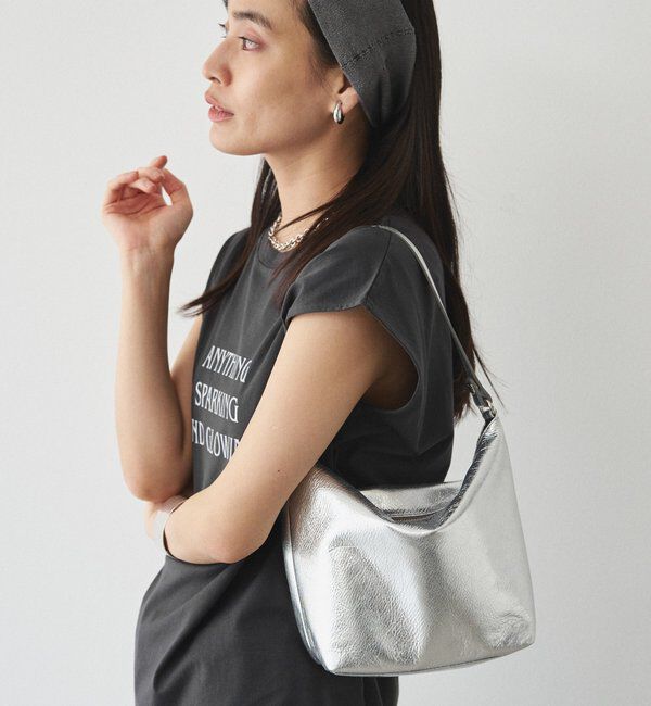  「《本革/360g》ソフトレザーシンプルショルダーバッグ［silver］」|ショルダー・メッセンジャー|