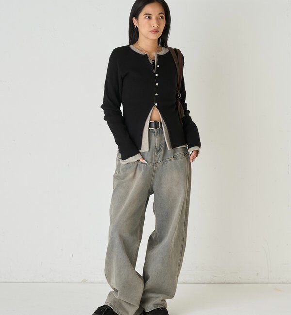  「《UNISEX / サイズ展開あり》スラッシュポケットブラストワイドデニム」|デニム|