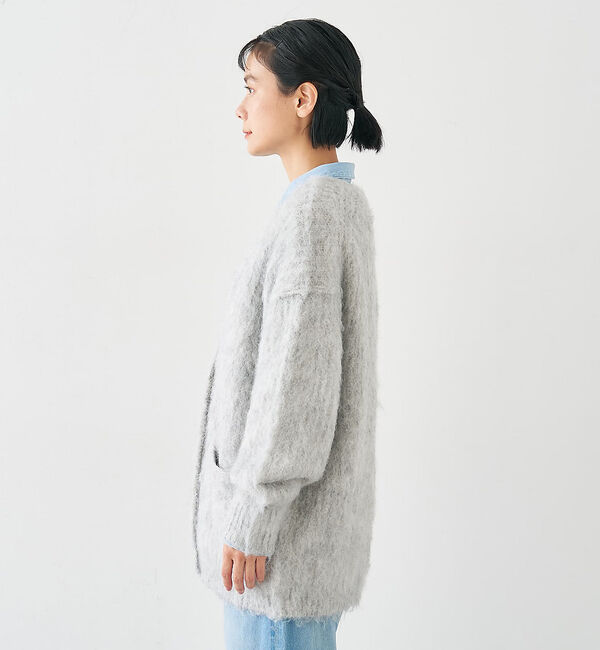 collex「ヘアリー畦編みカーディガン」|カーディガン|