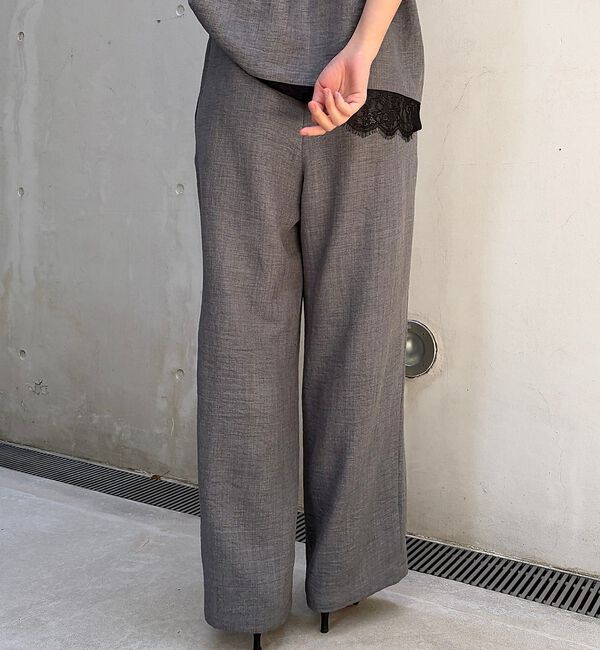 Rouge vif「【2点セット/WEB限定】カルゼヴィンテージセットアップ/スキッパー裾レースブラ」|シャツ・ブラウス|