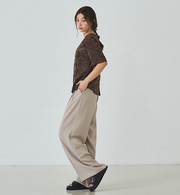 abahouse mavie「トリコチンワイドパンツ」|その他|