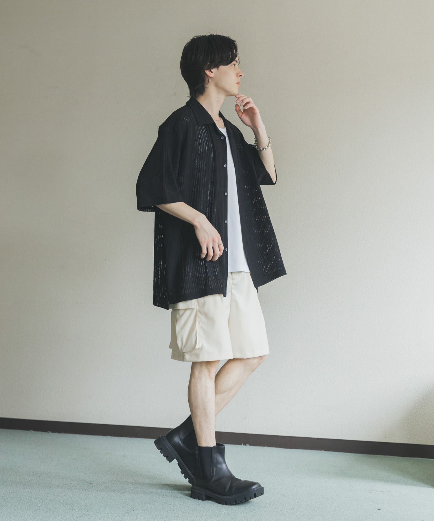 SENSE OF PLACE by URBAN RESEARCH「『ユニセックス』アソートレースオープンカラーショートスリーブシャツ」|シャツ・ブラウス|