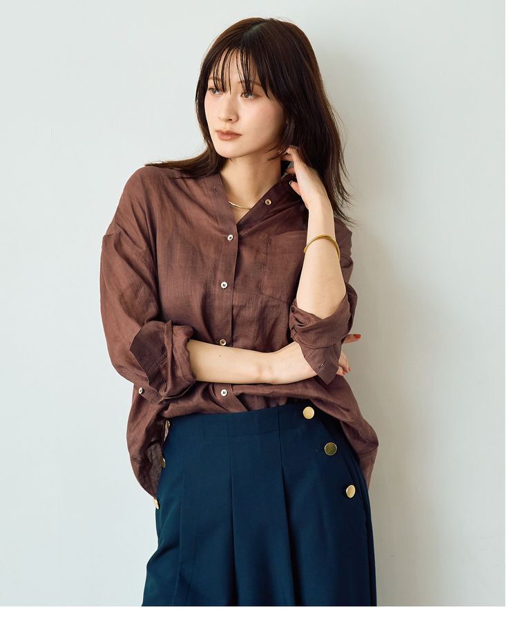 YECCA VECCA「3wayシアーリネンシャツ」|シャツ・ブラウス|