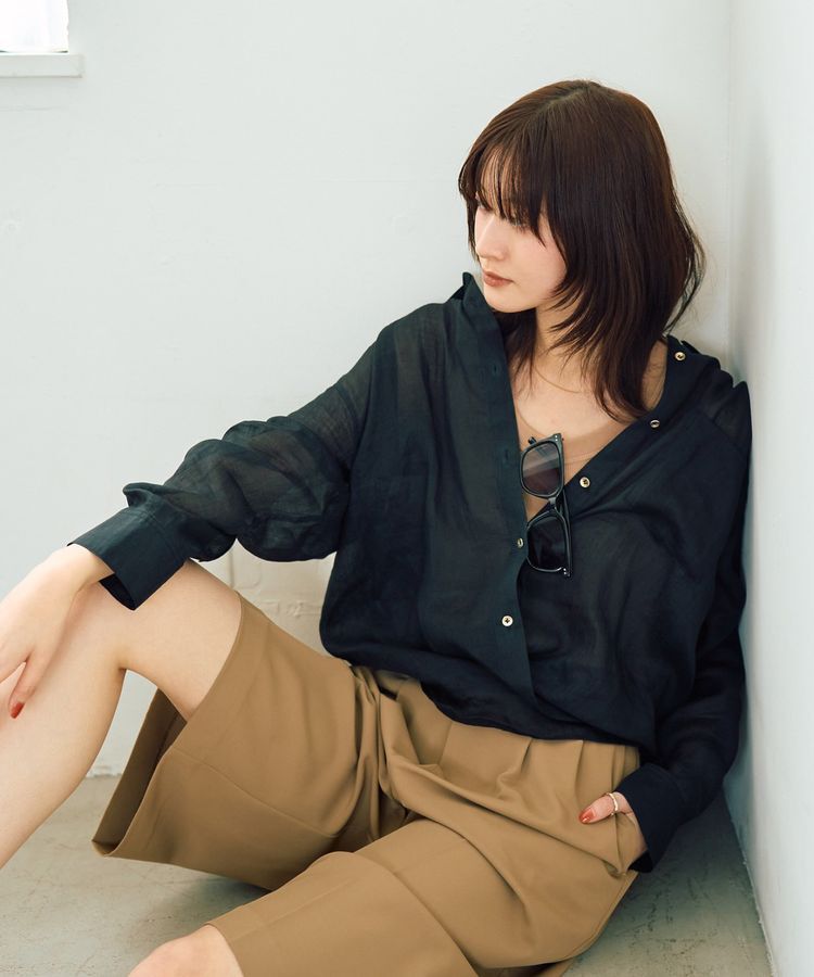 YECCA VECCA「3wayシアーリネンシャツ」|シャツ・ブラウス|