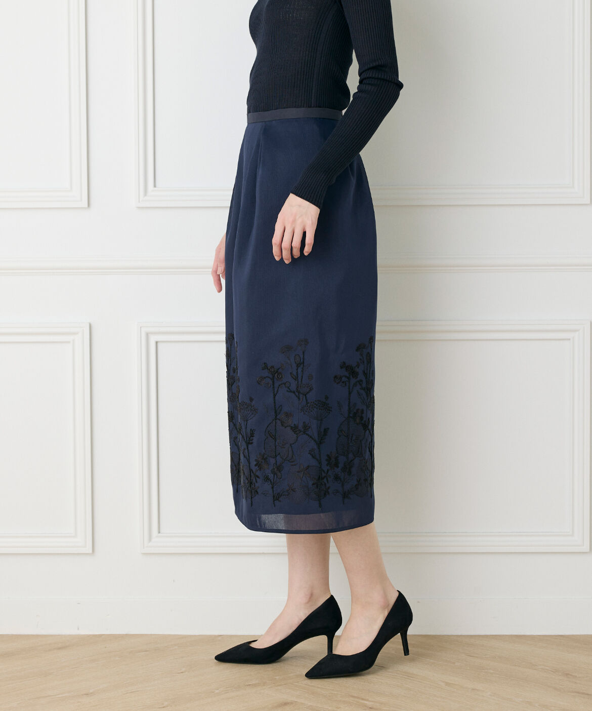INED「《大きいサイズ》コクーンスカート《la veille by SUPERIOR CLOSET》」|台形|